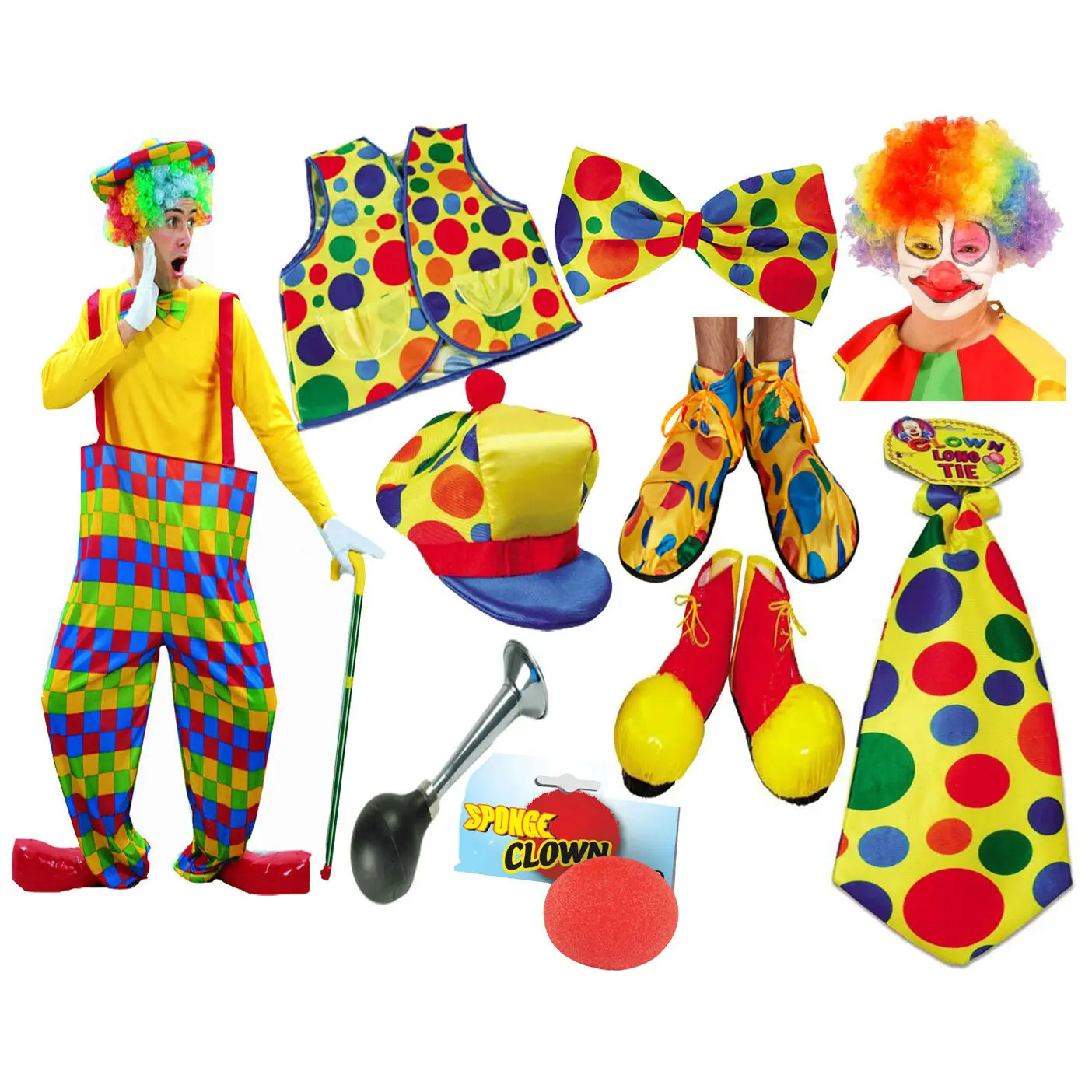 Halloween Clowns Dress Suits Cosplay Costumes New Year's Christmas Clown Show Holiday Costume Gloves Dropshipping | Тематическая