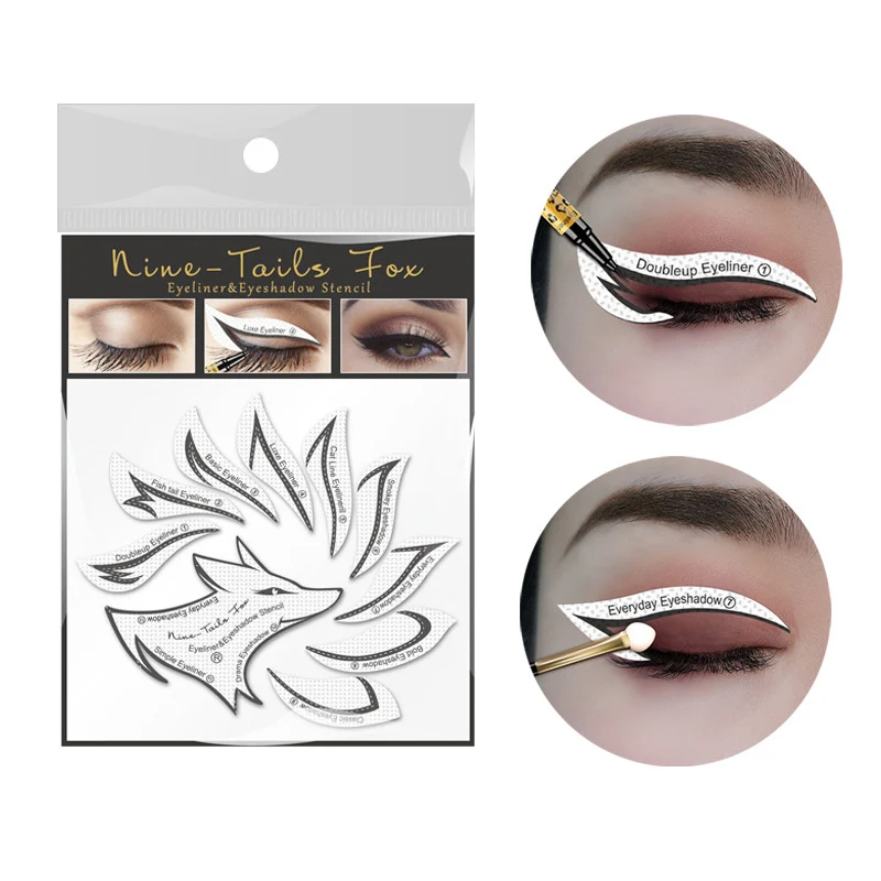 Eyeliner Eye Shadow Nine-Tailed Fox Patch Eyeshadow Models Template Shaping Stencil Eyes Make up Aid Tools | Красота и здоровье