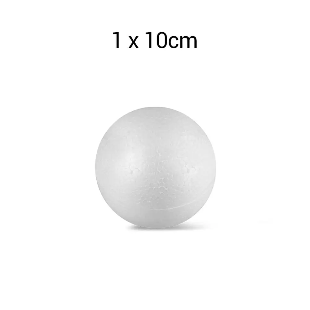 1 x 10cm 7/10/12 см DIY пенопластовые шарики White Craft пенопластовые шарики моделирование пенополистирол шары Рождественская елка шары вечерние украшениями круглой формы - Цвет: 1 x 10cm