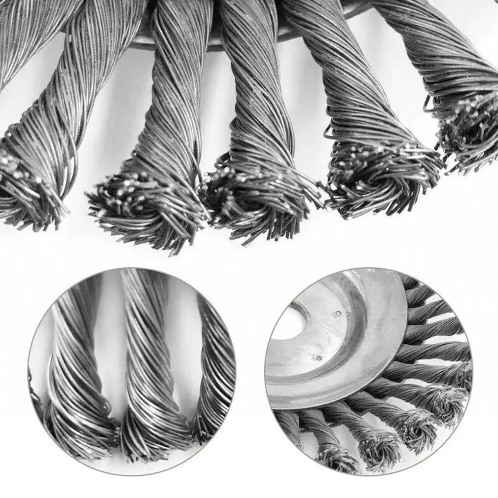 PR8-06 Steel Weeding Brush Sturdy Durable Bowl Type Twisted Wire Wheel Disc Machine Garden Tool |