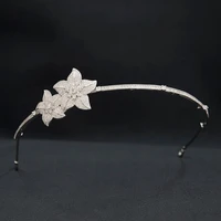 cubic zirconia flower tiara for weddingcrystal star headband for bride hair jewelry ch10381