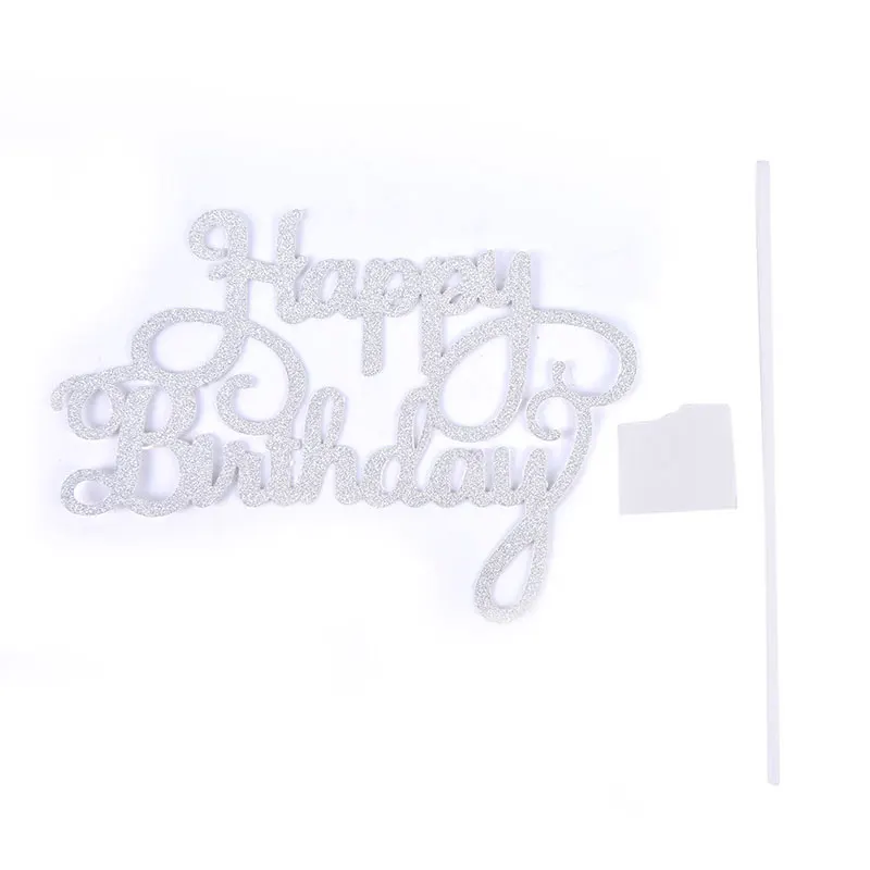 

10pcs Glitter Paper Cake Topper Cupcake Birthday Party Happy Birthday Decoration