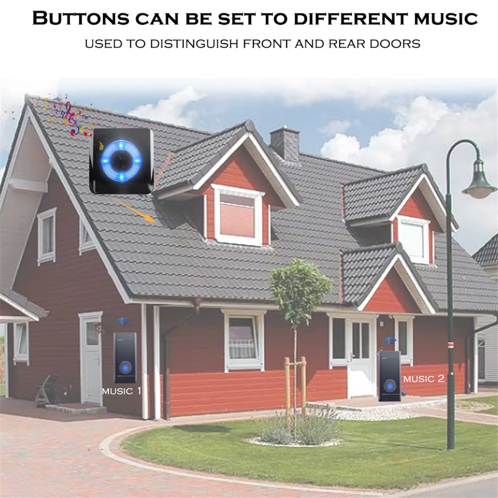 SMATRUL водонепроницаемый беспроводной дверной звонок с европейской вилкой 300 м