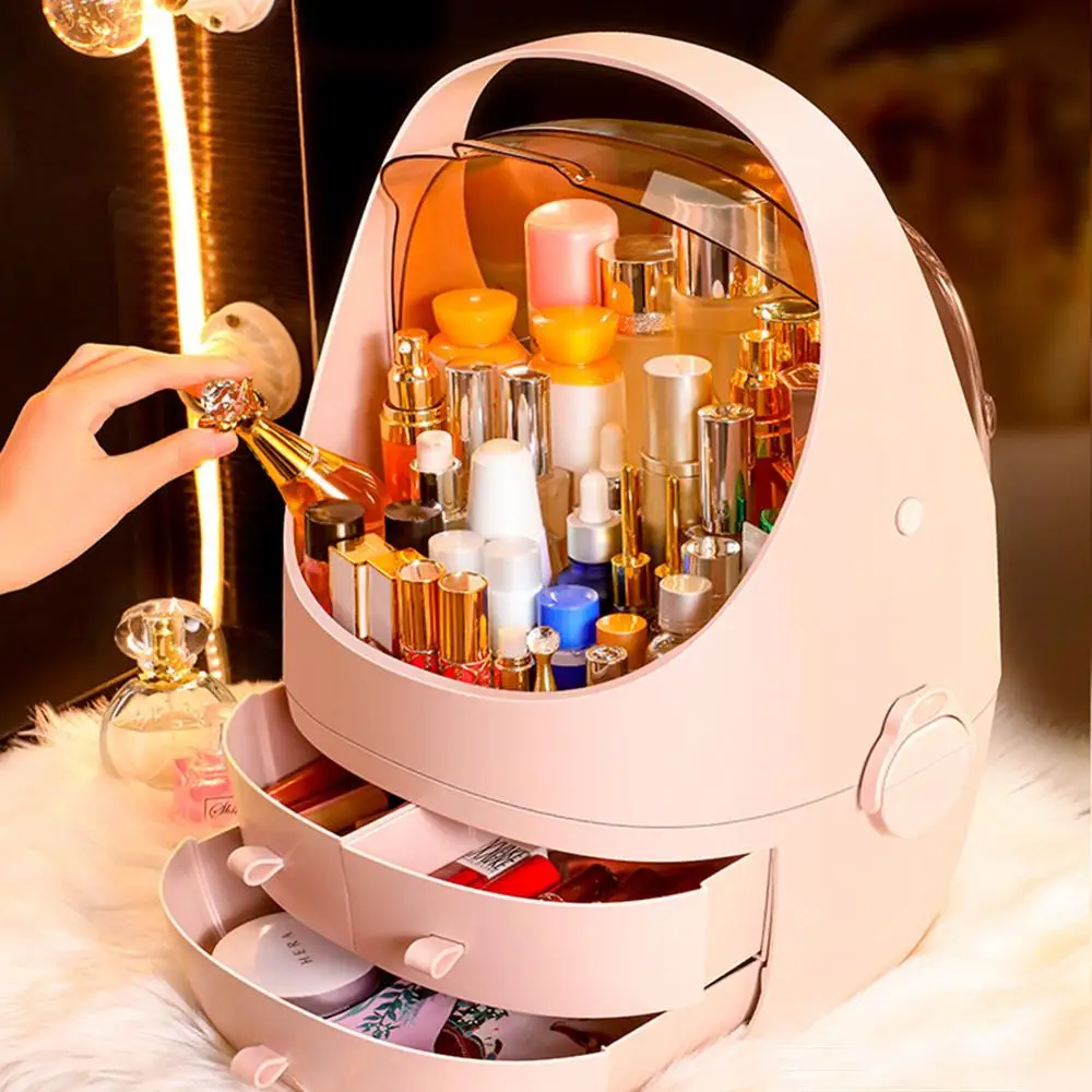 Портативный Женский косметический Органайзер для макияжа пылезащитный ящик