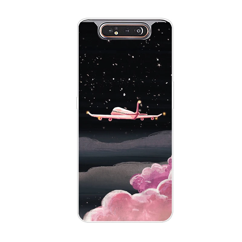 Чехол для телефона для samsung Galaxy A80 чехол силиконовые в форме цветка окрашенные мягкая накладка на заднюю панель из ТПУ чехол для samsung A80 80 чехол модные Coque - Цвет: Флуоресцентный желтый