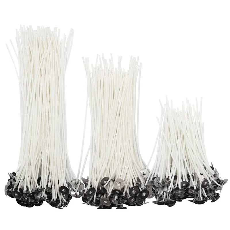 

300Pcs Low Smoke Natural Candle Wick with Wax Pre-Wax Wick, Candle Making Kit for Candle Making and Candle DIY Christmas Gifts
