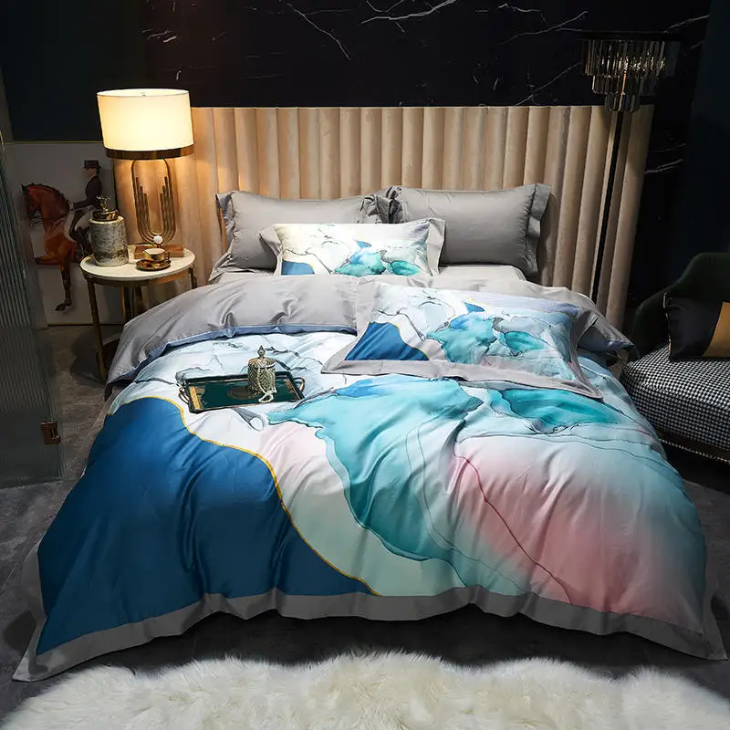 

2021 Premium Digital Printing Flower Duvet Cover Set Colorful Cells Bed Linen Euro Home Textile Bed Set Quilt