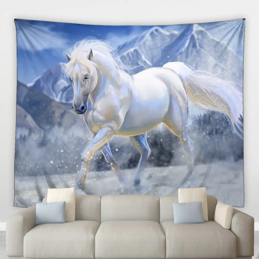 

Белая осветительная стена в виде животного, зимняя Снежная гора, природный ландшафт, хиппи, настенное украшение для спальни, домашний декор