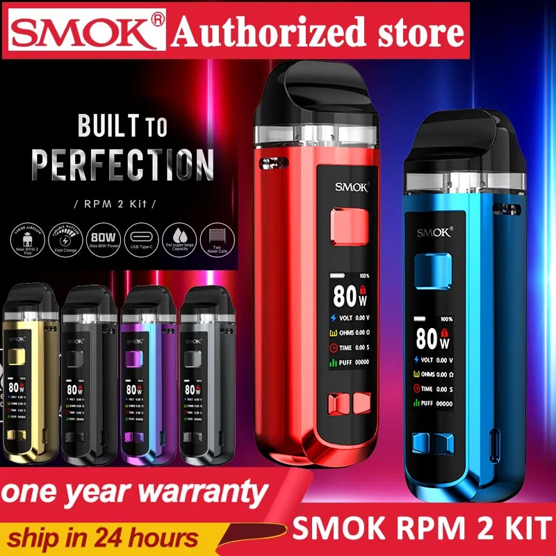 SMOK Оригинал RPM 2 Vape kit 2000mah батарея 80W электронная сигарета с 7 мл POD & RPM2 Mesh 0 16 ohm 0.4ohm
