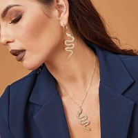 2021 vintage crystal snake necklace set for womens geometric animal gold chain snake pendant necklace 2021 jewelry gift