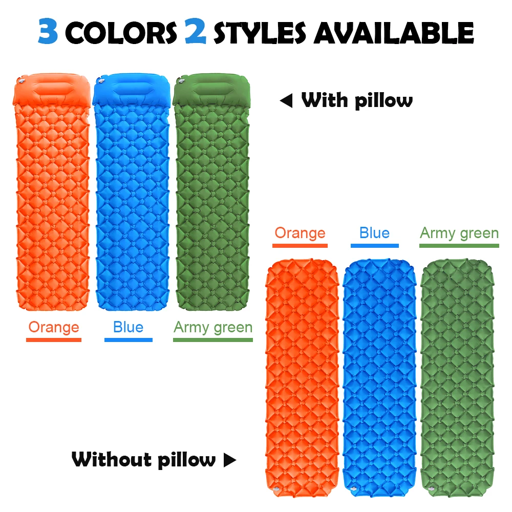 comprar Ultraleve Almofada De Dormir Ar Inflável Acampamento Esteira Com Travesseiro Para Acampamento Ao Ar Livre Caminhadas Mochila Viagem