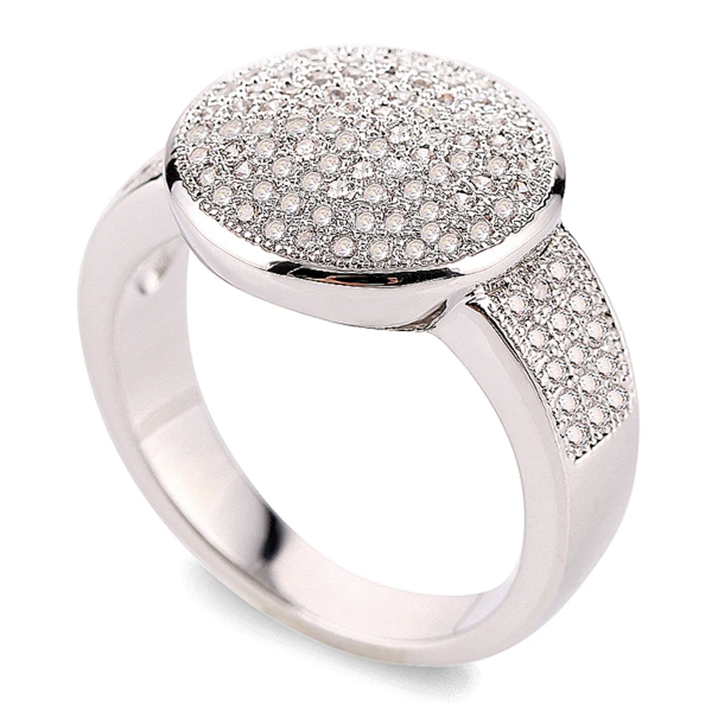 

White Gold Color CZ Zirconia Womens Wedding Rings Classic Jewelry 2017 Engagement