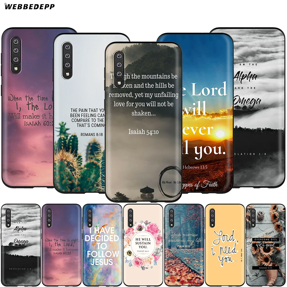 Webbedepp Кристиан Цитата God Faith чехол для Samsung Галактики S7 S8 S9 S10 Edge Plus Note 10 8 9 A10 A20 A30 A40 A50