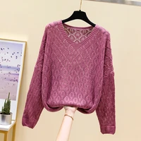 wear 2021 spring new fashion hollow out knitted bottomed shirt wearing fashionable and versatile long sleeve top