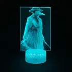 3D лампа с изображением эпидемии Чумного доктора, 16 цветов, пульт дистанционного управления, Хэллоуин, готический, ужас, аниме, светодиодный светильник