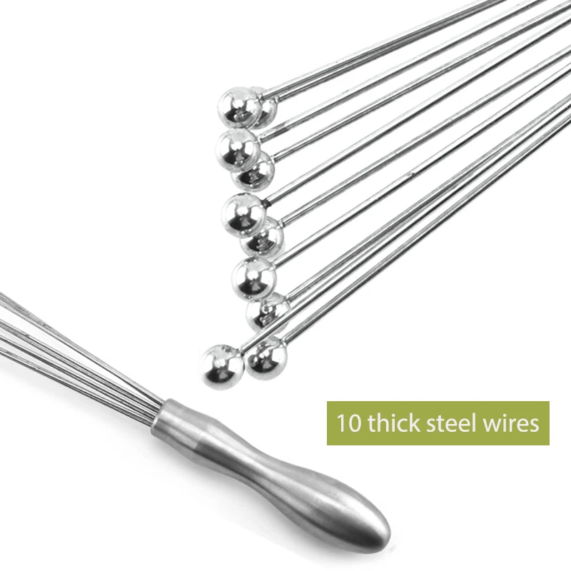 Mini Whisk Stainless Steel Balls 10 Inch And 12 Manual Mixer Stain-resistant | Дом и сад