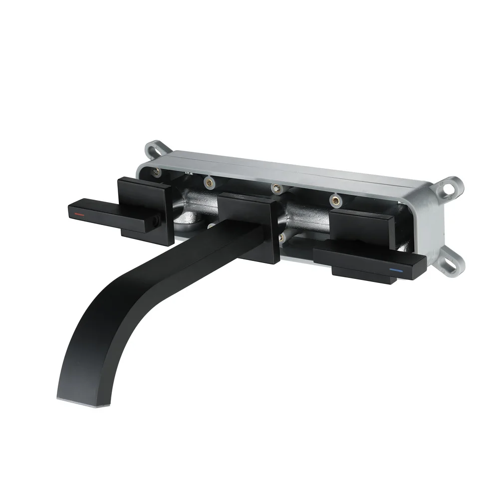 Настенный со встроенной коробкой смесители для раковины черные краны ванной