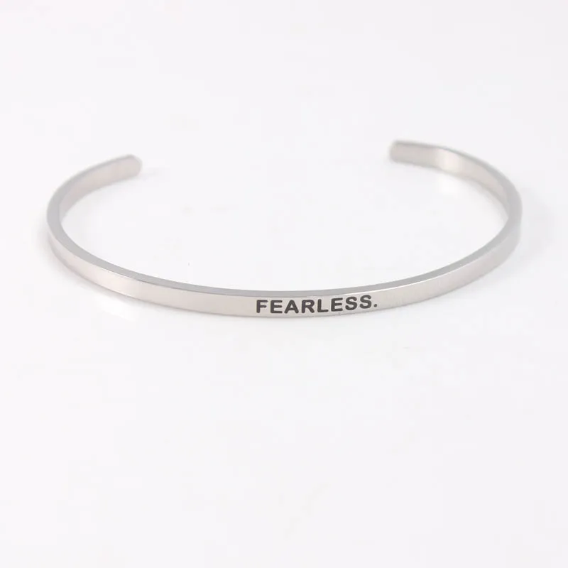 Нержавеющая сталь гравировка слов браслет с мантрой браслеты для Для женщин