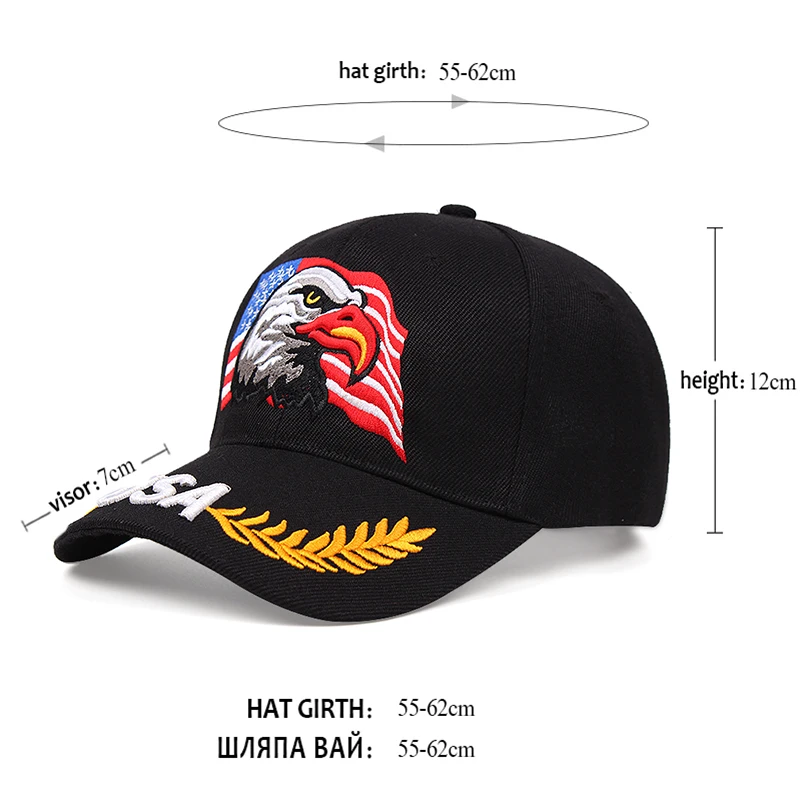

Men's Fashion Eagle Embroidered Hip Hop Baseball Cap Men's Women's Adjustable Outdoor Sun Hat Women's Dad Casual Stick