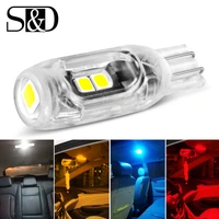 1pc t10 led bulb canbus w5w 168 194 led car interior lights 2835 smd license plate lamp auto white red yellow 12v