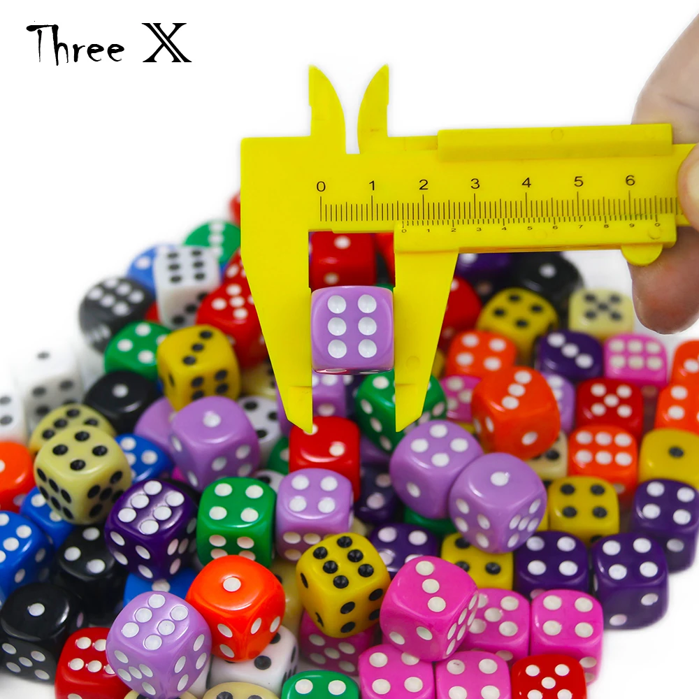 Набор игральных костей 6 сторонних 16 мм 10 шт. D6 для настольных игр и обучения