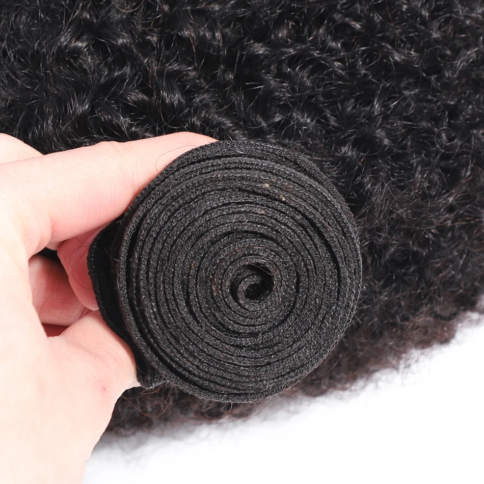 От Afro Kinky Curly пряди бразильские волосы волнистые 5/10 шт. 100% человеческие Remy для