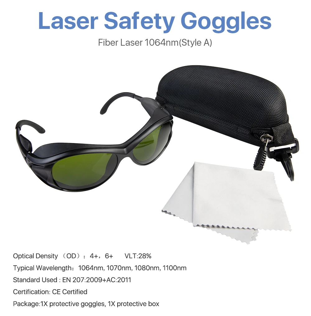 Cloudray 1064nm лазерные защитные очки 850-1300nm OD4+ CE защитные очки для волоконного лазера Стиль A