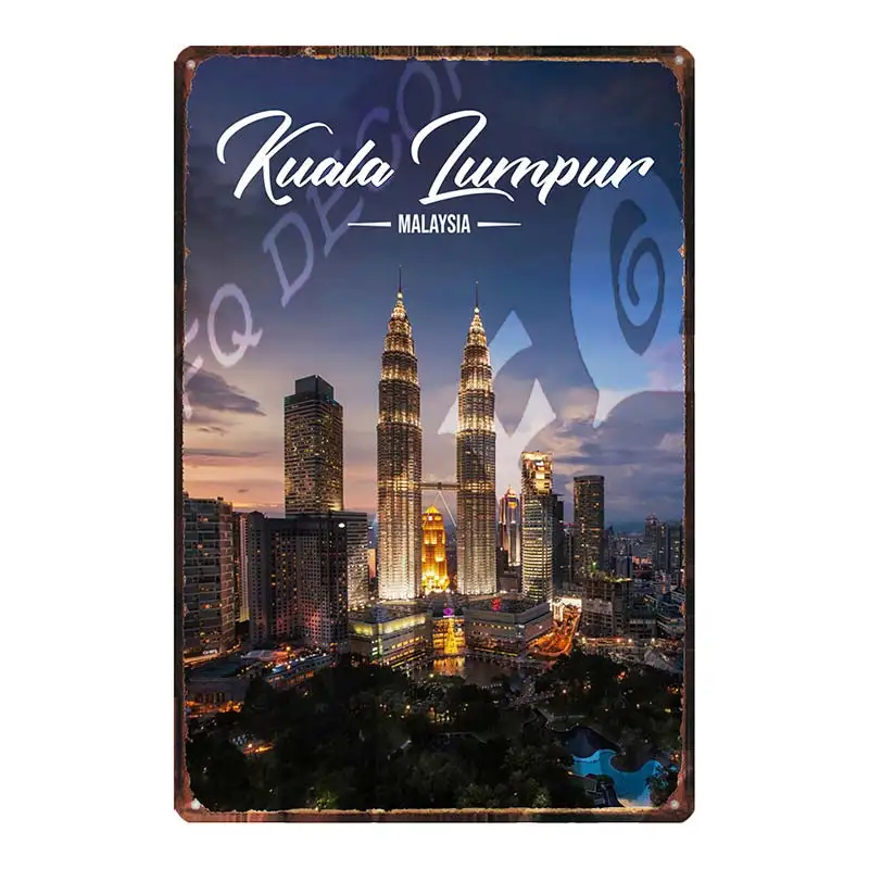 

City Vintage Metal Metal Plates For Wall Bar Home Pub Art kitchen Coffee Decor 30X20CM DU-8667B