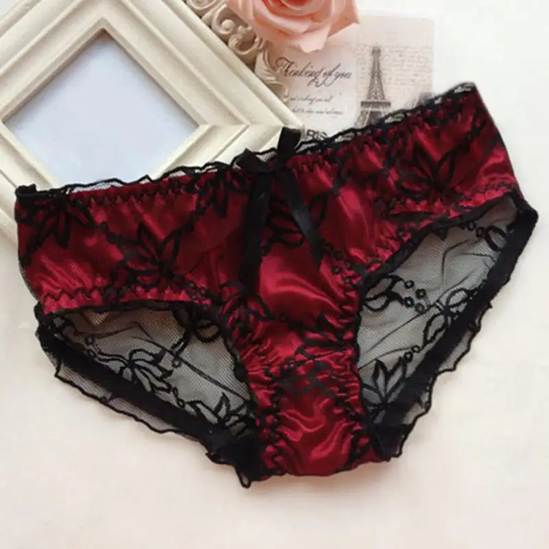 Модные женские трусы со шнуровкой низкая талия для девочек черный красный