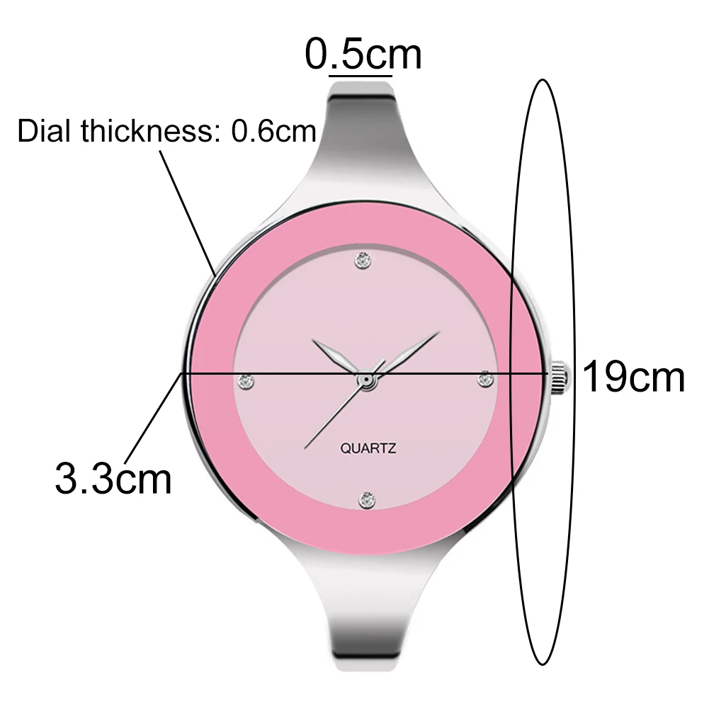 

Fashion Women Thin Alloy Band No Numeral Round Dial Analog Quartz Wrist Watch