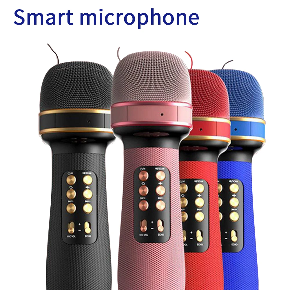 

2021 NEW WS-898 Bluetooth Handheld Microphone Wireless Karaoke Double Speaker Condenser Mic Player for iOS Android Smart TV mic