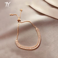new shiny zircon geometric pull out gold color bracelet for womans south korea fashion jewelry party girls sexy luxury bracelet