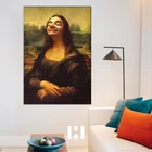 Настенная картина Мона Лиза, портрет мистер Боба, Картина на холсте, художественные плакаты, настенные картины для гостиной, домашний декор