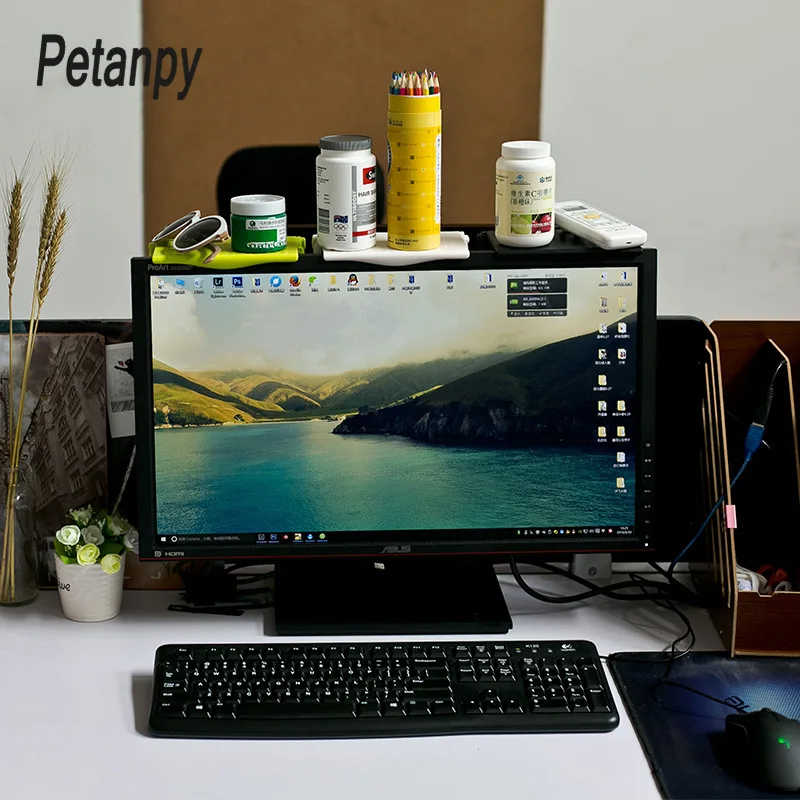 Многофункциональный компьютерный экран стеллаж для хранения офисная настольная