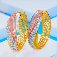 brand gorgeous luxury wide big hoop earrings hollow high quality never fade women wedding anniversary jewelry gift fashion