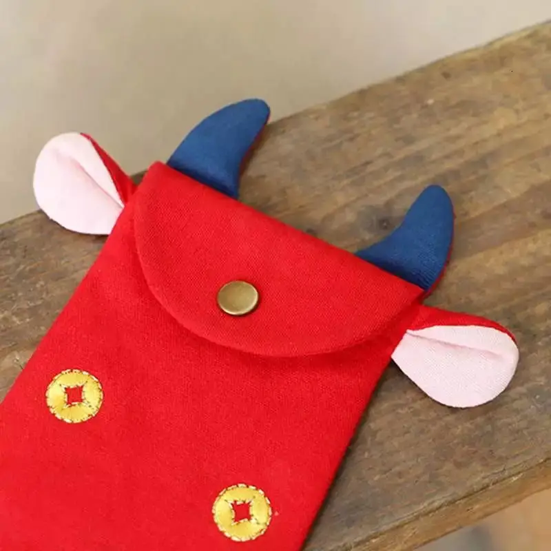 Chinese Embroidered Bull-Shaped Red Envelope Creative Hongbao New Year Spring Festival Birthday Marry Gift 2Pcs | Дом и сад