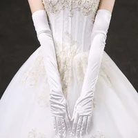 womens elegance lace bride white wedding dress gloves for wedding prom dinner opera party tea parties free shipping
