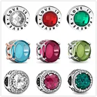 Шарм для браслета Пандора из серебра бусины из стерлингового серебра 925 пробы, со вставкой из циркона