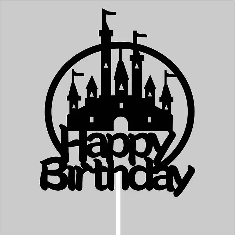 Блестящие топперы для торта с надписью на день рождения 6 шт. украшения вечерние