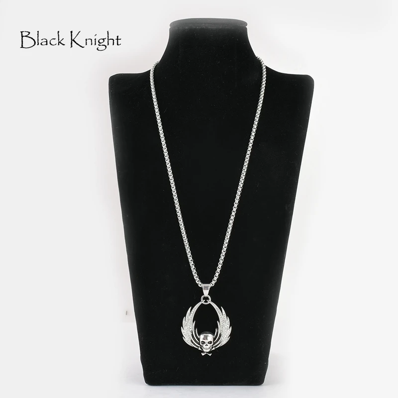 Цепочка с подвеской в виде черепа и крыльев из нержавеющей стали 316L|Ожерелья