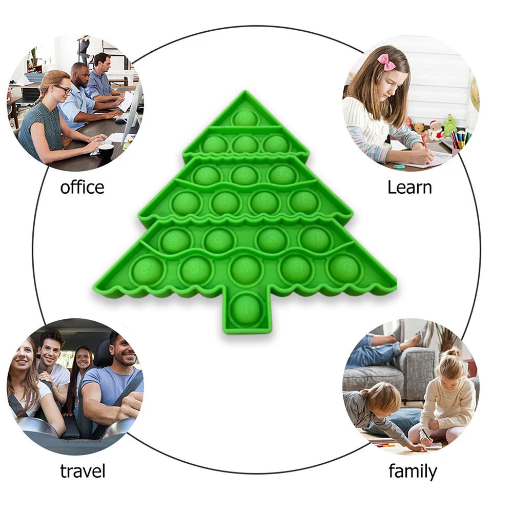 

3pcs Push Bubble Sensory Toy Christma Tree Autism Special Needs Anti Stress Child Educational Toy for Focus Training