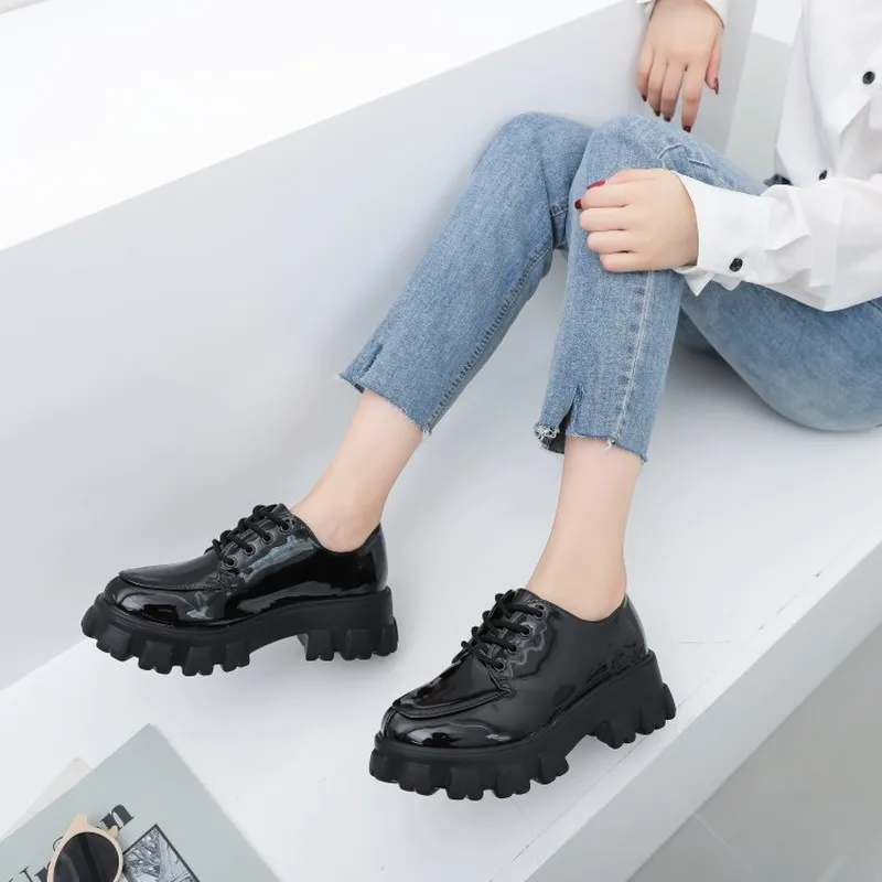 Женские туфли в стиле Харадзюку маленькие кожаные удобная обувь для колледжа