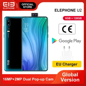 ELEPHONE U2 4G  6G 64G  128G телефон Octa Core MT6771T 16-мегапиксельная всплывающая камера Смартфон 6,26 