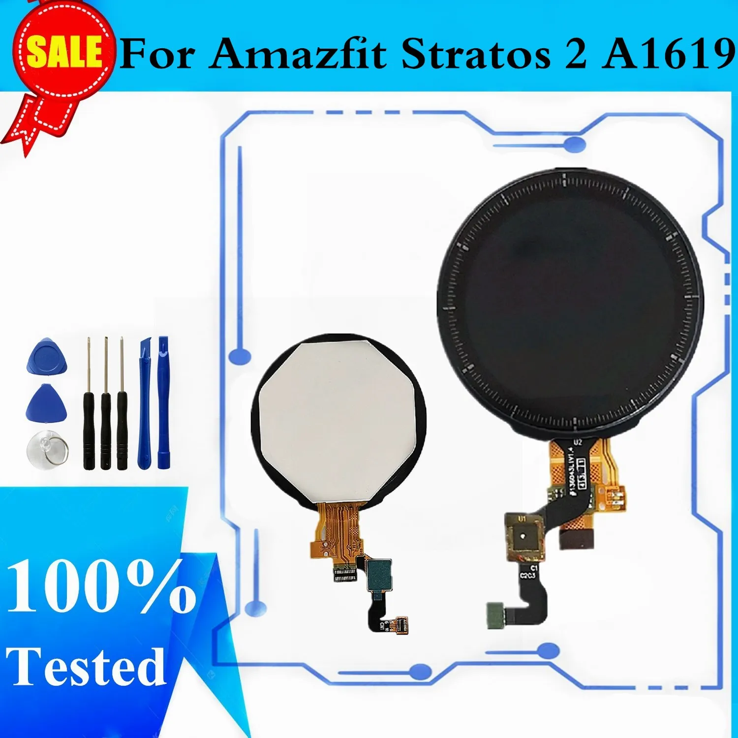 Оригинальный ЖК дисплей для Amazfit Stratos 2 Сенсорный экран дигитайзер A1609 A1619 Смарт