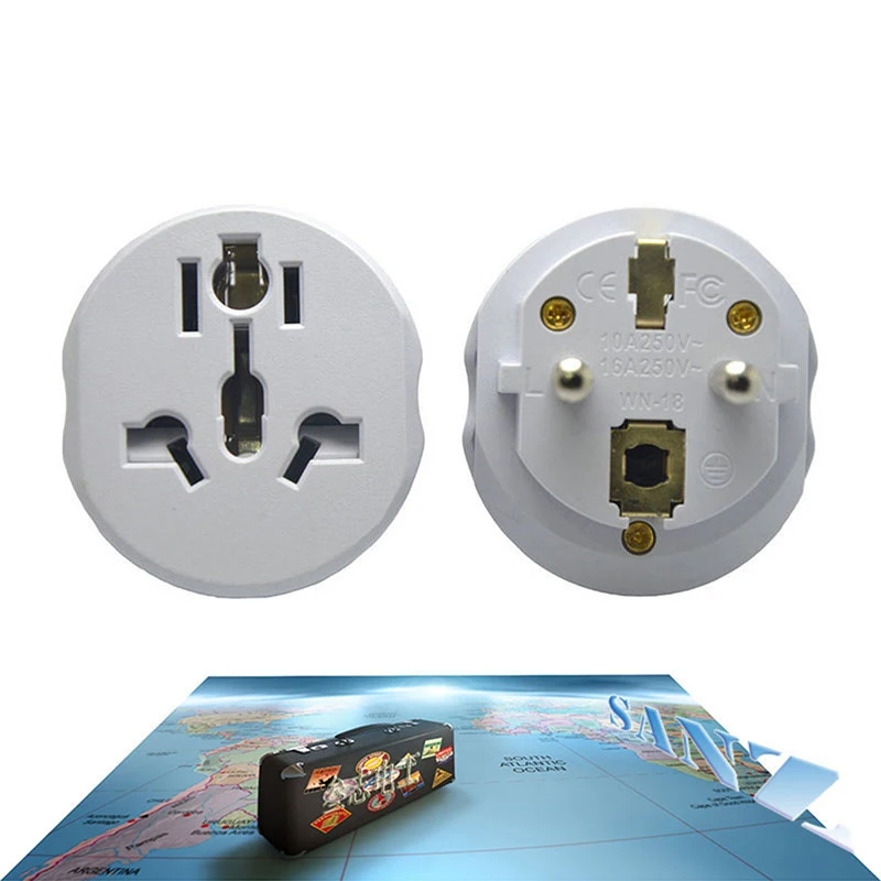 

Universal EU Plug Converter 2 Round Pin Socket AU US UK CN To EU Wall Socket