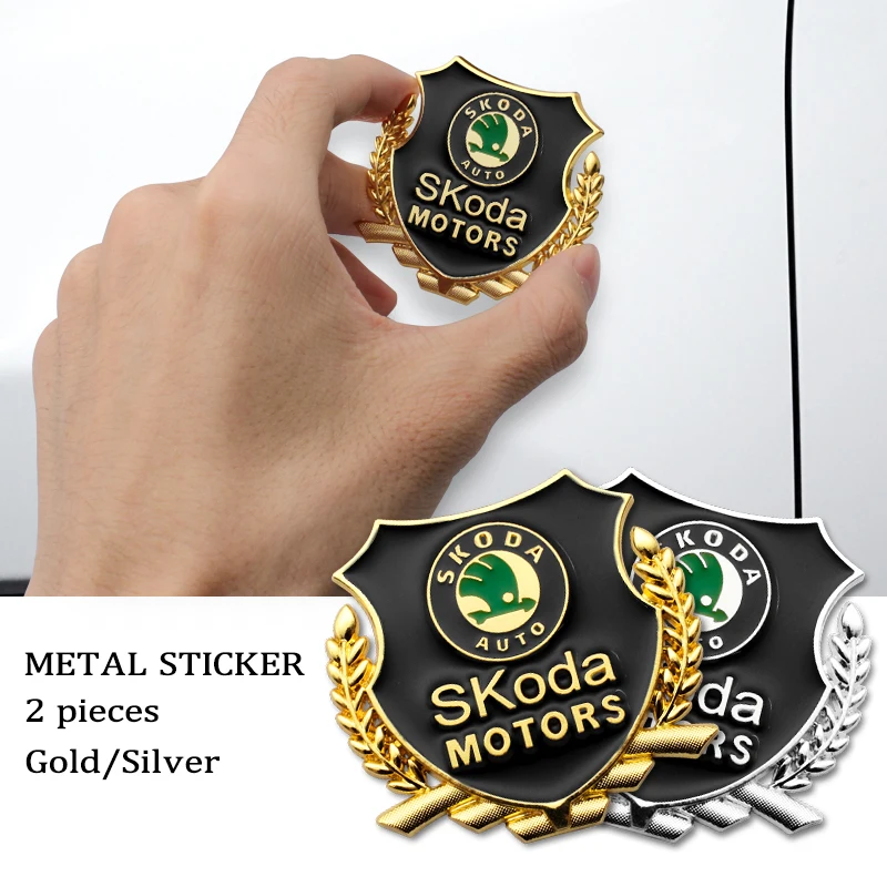 

1/2pcs 3D Metal Car Badge Emblem Stickers Decoration Decal For Skoda Octavia A5 A7 RS Fabia Superb rapid yeti Kodiaq Accessories