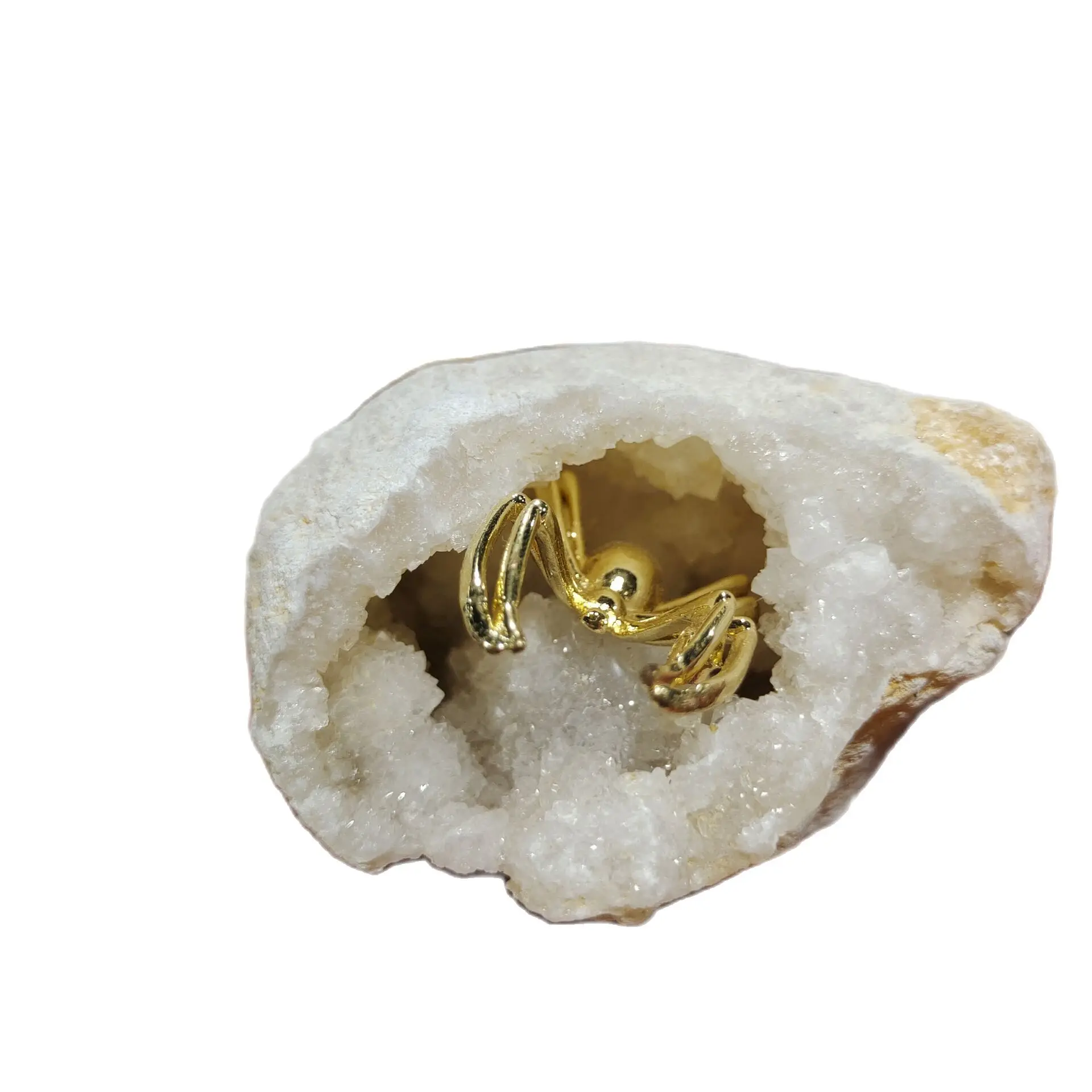 

1pcs Natural Agate Geode Crystal Hole Mineral Specimen Contains Metal spiders Unique Home Furnishing Collection