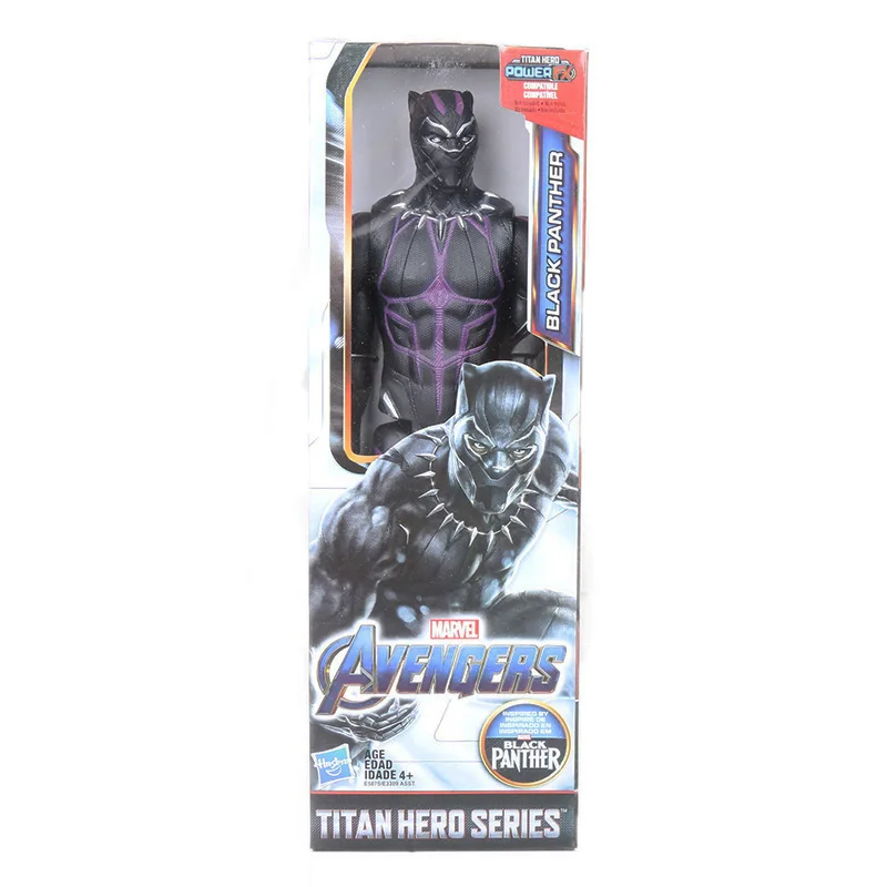 Экшен-фигурки Hasbro, игрушки Marvel, фигурки супергероев из фильма «Мстители: Финал» — Тор, Капитан Америка, Танос, Росомаха, Человек-паук, Железный человек, размер 30 см - Цвет: new black panther bo