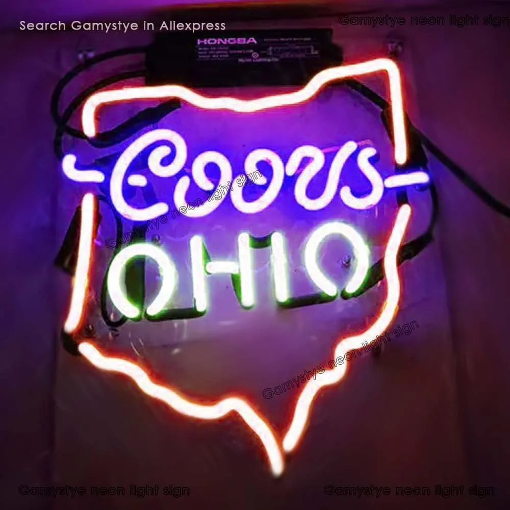 

COORS OHIO Customized Glass tube Neon light sign aesthetic Wall room decor Cute decoration teenager led indie