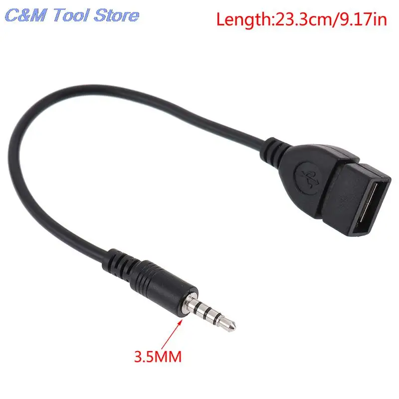 

1 шт., автомобильный аудиокабель с разъемом 3,5 мм на USB 2,0